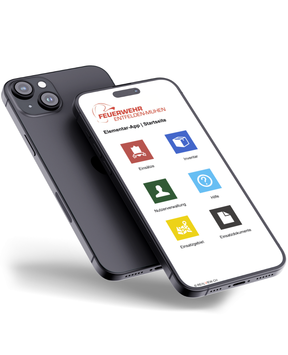 Elementar-App auf dem Smartphone - Einsatzübersicht